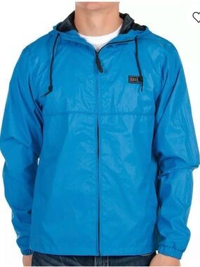 Billabong Blue Hooded Windbreaker Jacket